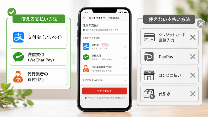 拼多多の支払い方法・非対応決済一覧