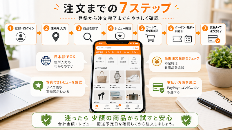 Temuで商品を注文する7つの手順