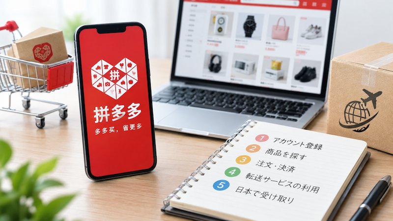 拼多多の登録から転送・購入までの流れ