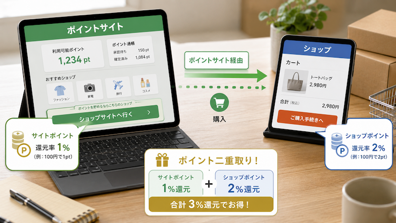 SHEINでポイントを二重取りする仕組み