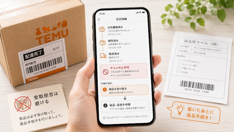 Temuでキャンセルできないときの対処法