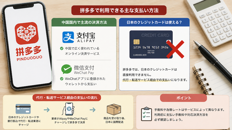 拼多多の支払い方法とクレジットカード決済