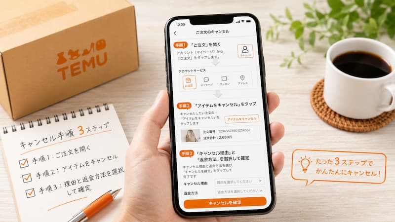 Temuのキャンセル手順
