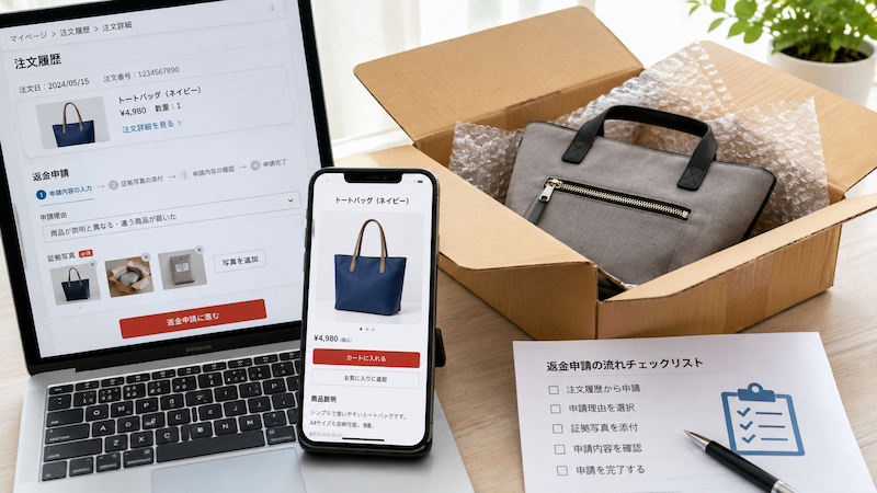 アリエクで写真と違う商品の返金申請画面