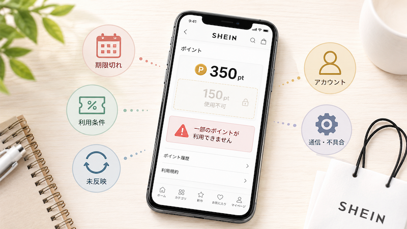 SHEINポイントが使えない主な原因