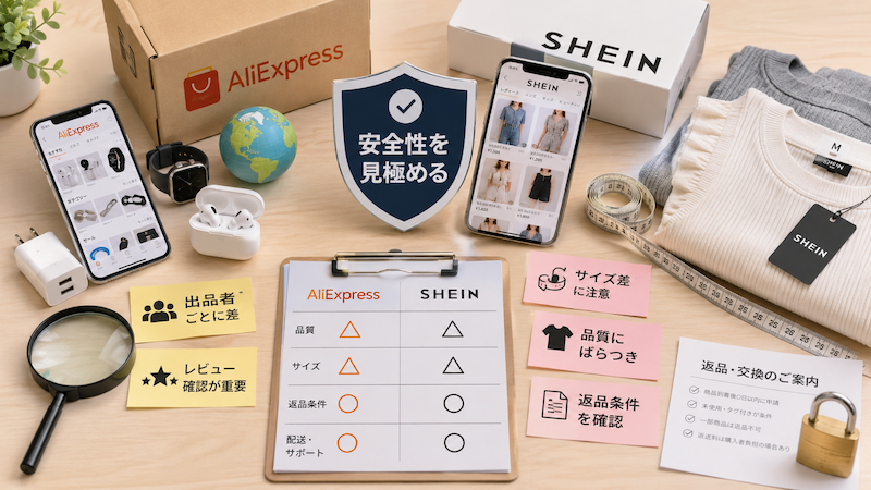 AliExpressとSHEINの安全性とリスク比較