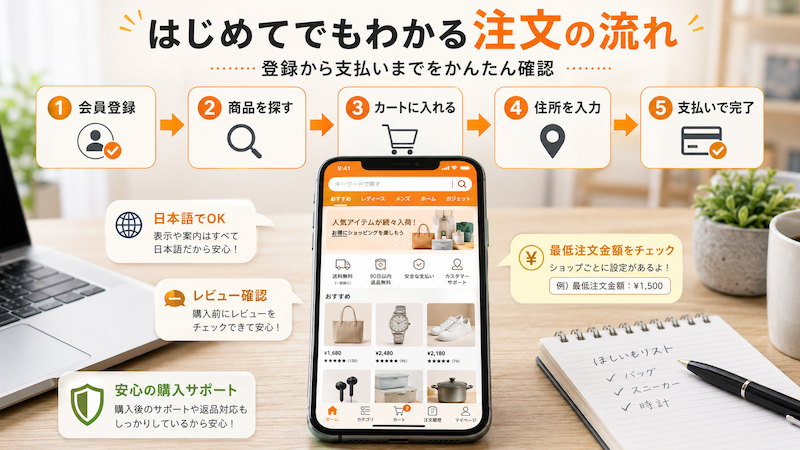Temuで初めて注文する際の確認ポイント