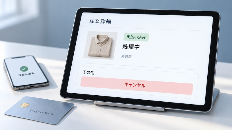SHEINの支払い済み注文のキャンセル操作