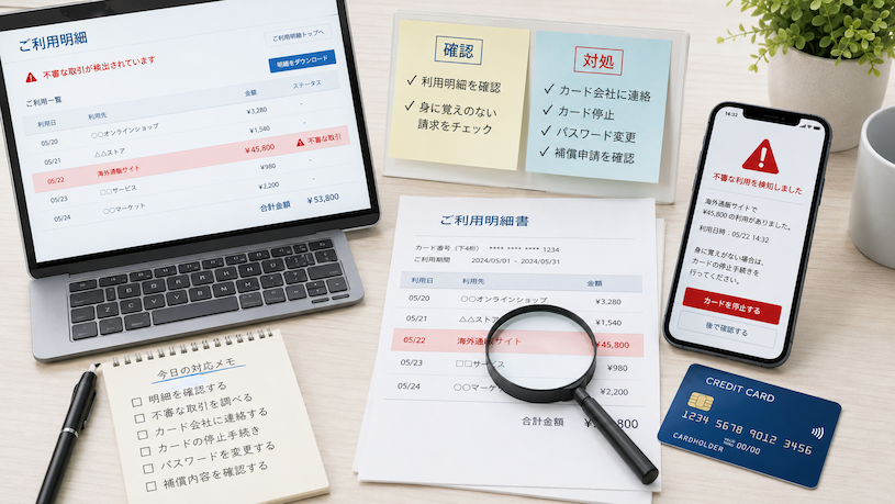 クレジットカード不正利用の確認と対処