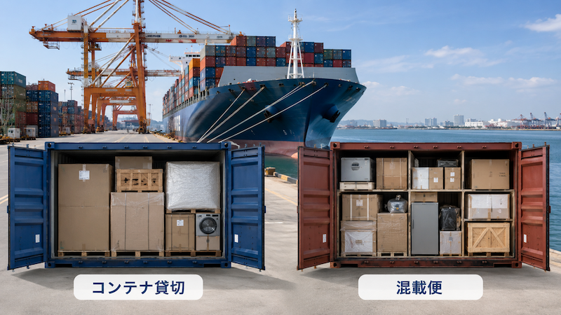 大型商品の船便輸送とFCL・LCLの違い
