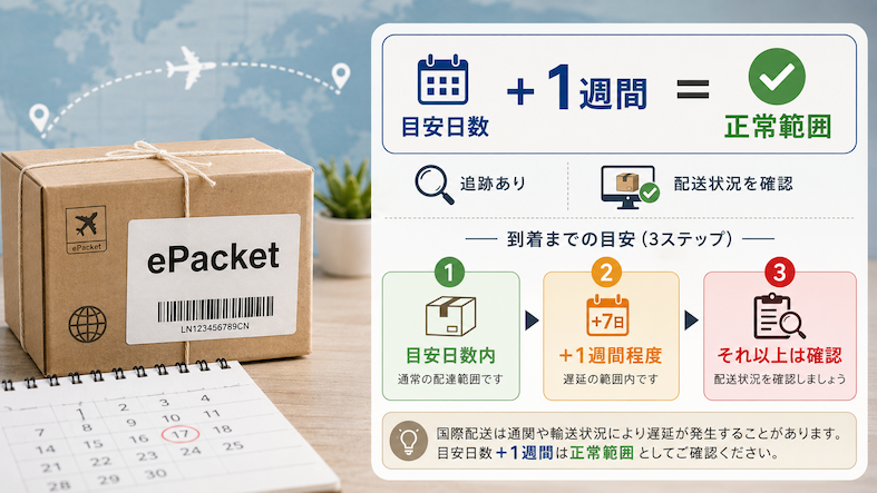 ePacketの遅延を判断する日数の目安