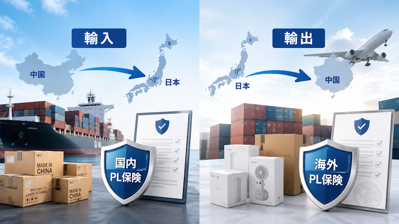 中国輸入と中国輸出で異なるPL保険