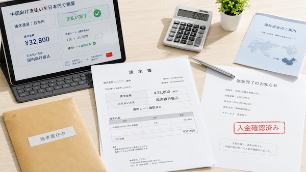 中国への支払いを日本円で依頼・精算