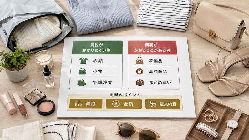 SHEIN商品の関税対象と免税の判断例