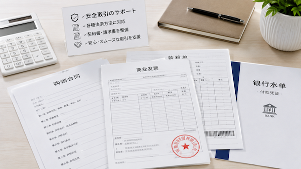中国取引の請求書・契約書・決済資料