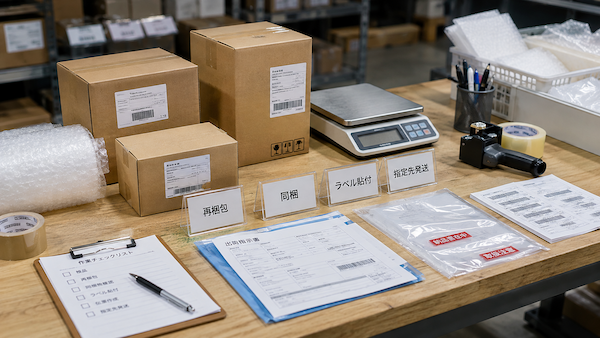 中国商品の再梱包・同梱・指定先配送