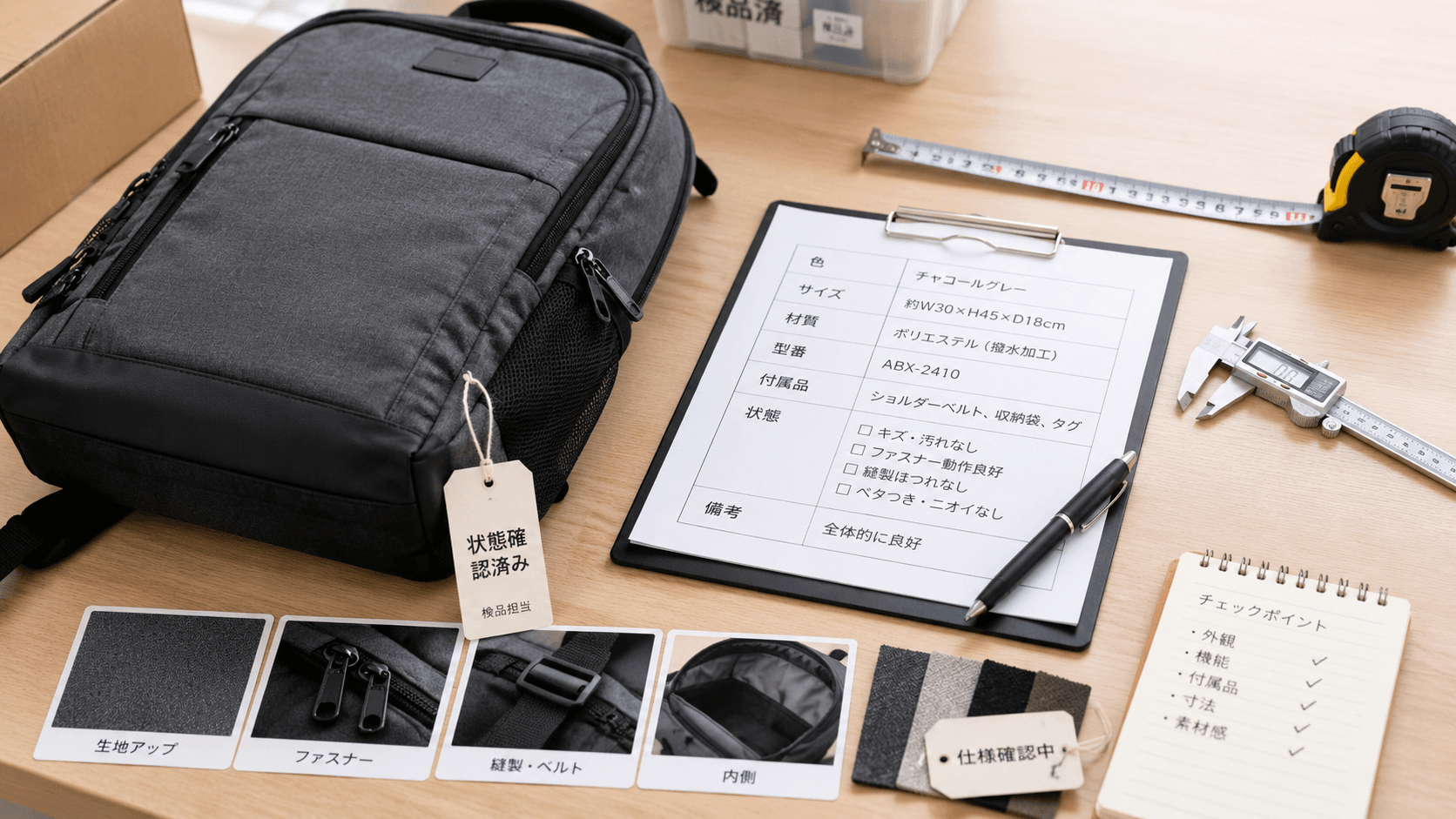 中国商品の状態・サイズ・付属品確認