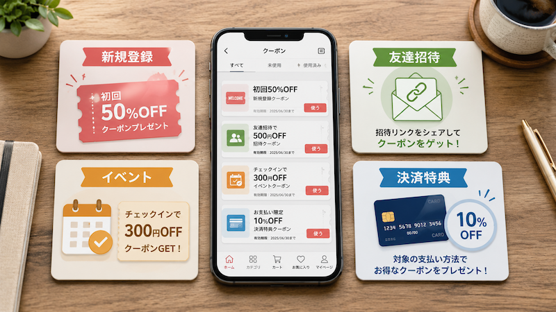 TAOクーポンの受け取り方法