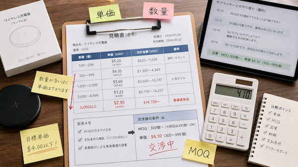 中国仕入先との価格・MOQ交渉