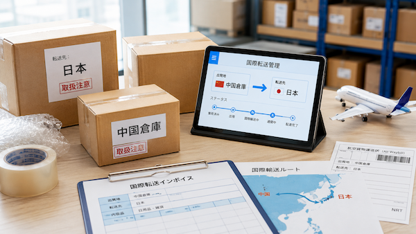 中国倉庫から日本への国際転送