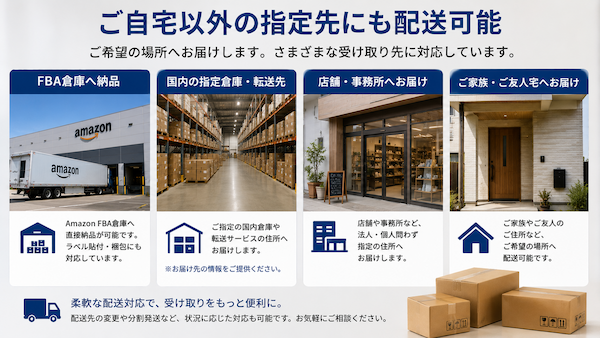自宅以外の指定先にも配送可能