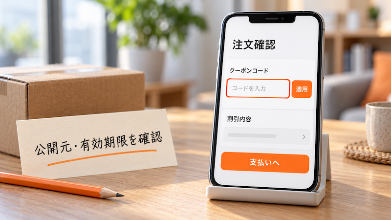 TAOのクーポンコード入力欄のイメージ
