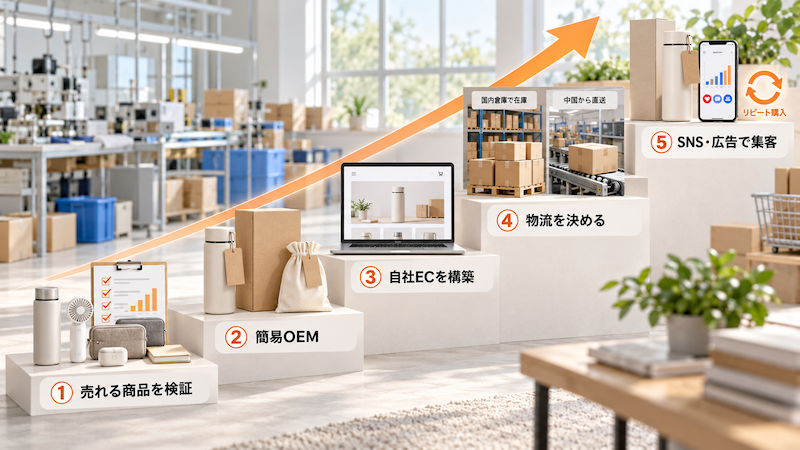 中国輸入からD2Cブランドを立ち上げる5段階