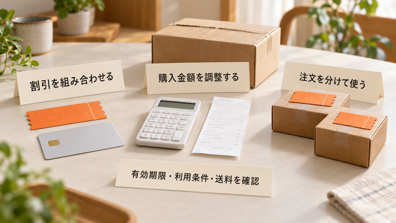 TAOクーポンの併用・金額調整・注文分割