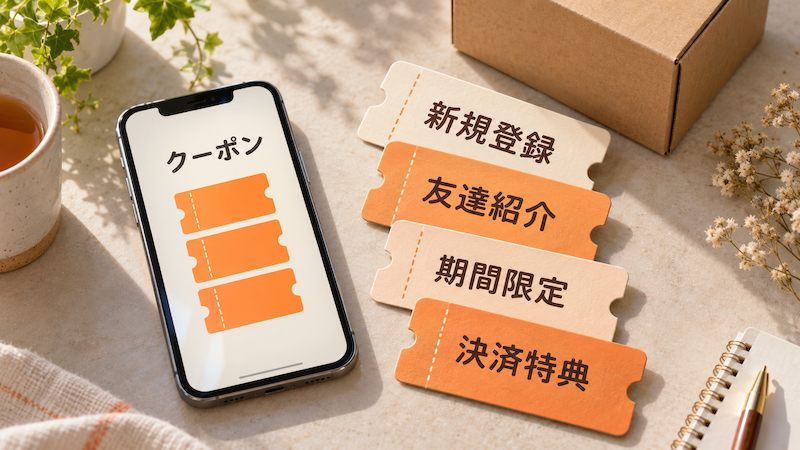 TAOの新規登録・友達紹介・期間限定・決済特典