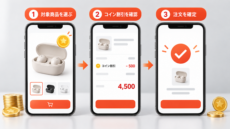 AliExpressアプリでコイン割引を使う3つの手順