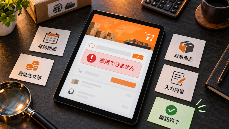 アリババのクーポンが使えない場合の確認項目