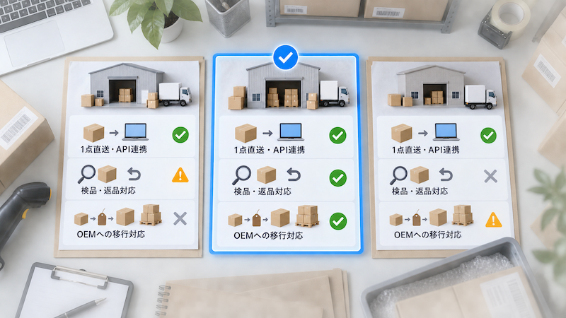 無在庫直送の代行業者を選ぶ3つの条件